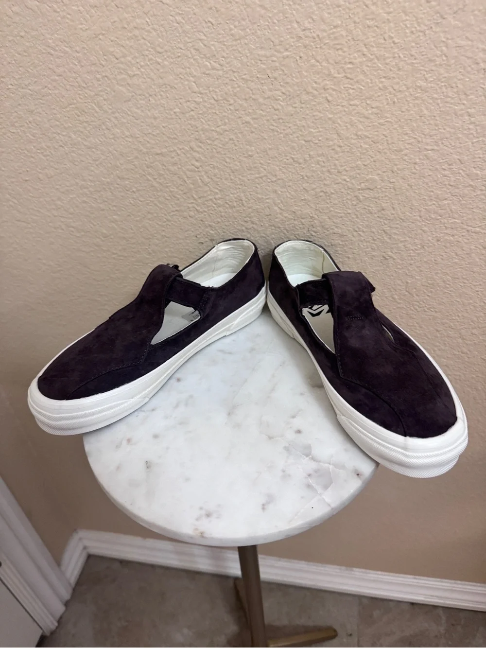 Women Vans Premium Mary Jane Suede chocolate plum brown sneakers size 7.5